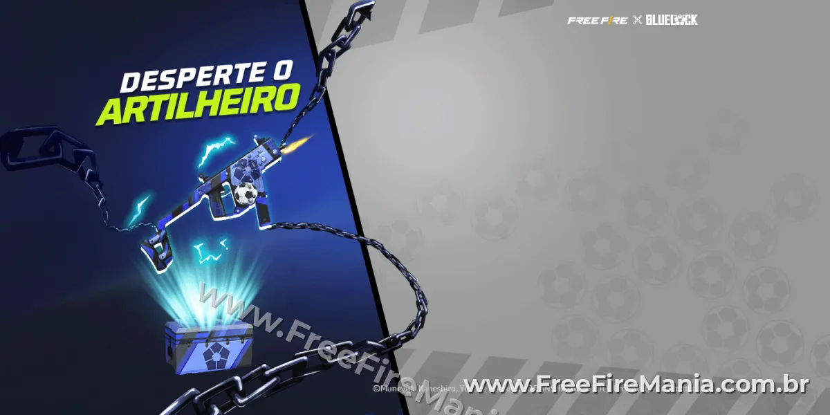 Banner oficial do evento Desperte o Artilheiro no Free Fire