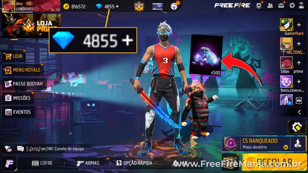 Diamantes grátis Free Fire