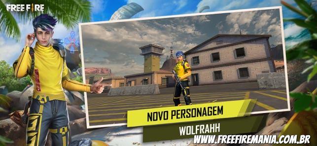 Free Fire recebe novo personagem Wolfrahh no Servidor Avançado; conheça