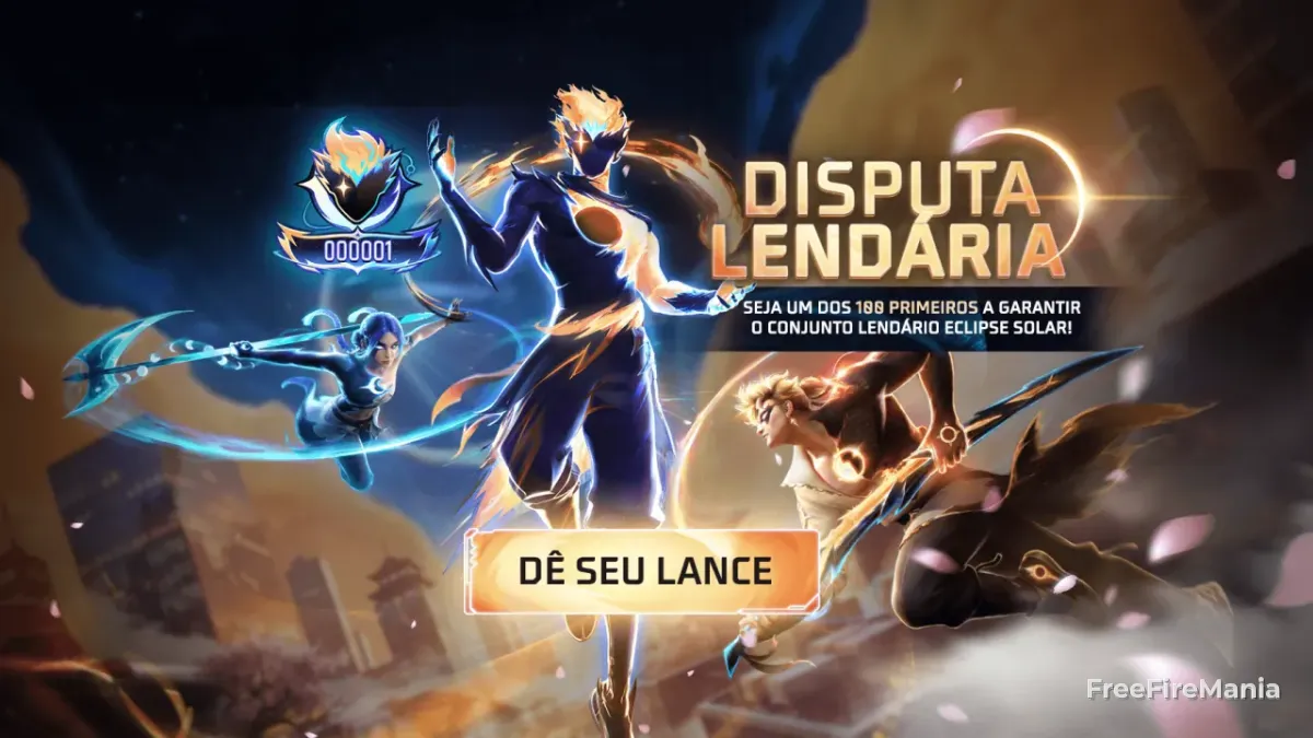 Lend&aacute;rio Conjunto Eclipse Solar no Free Fire