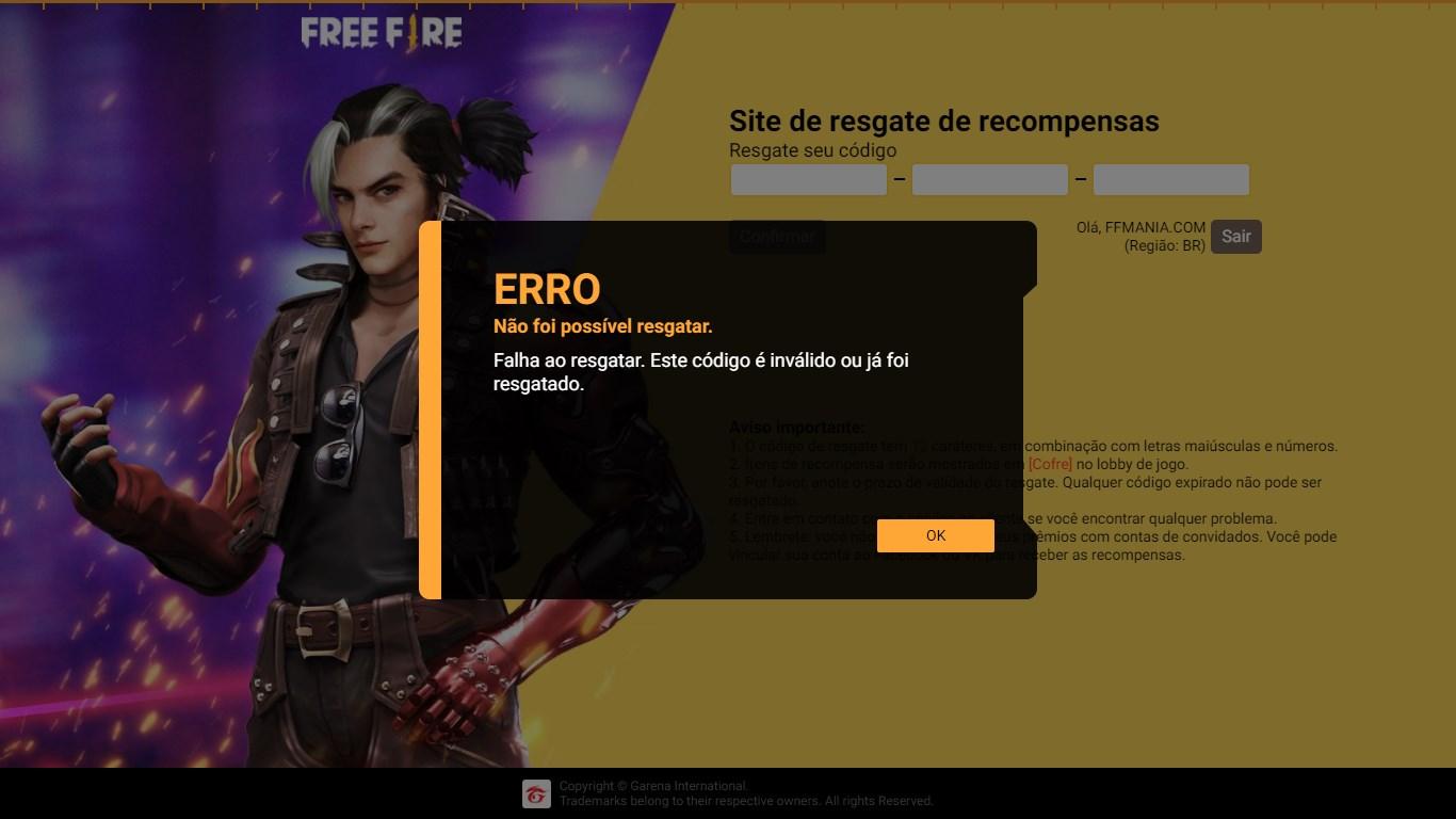 Rewards Free Fire 2022: Como conseguir códigos FF no site de