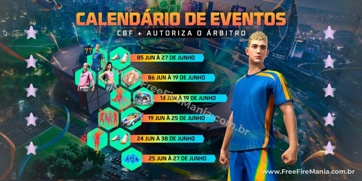 Calendário completo do evento Autoriza o Árbitro