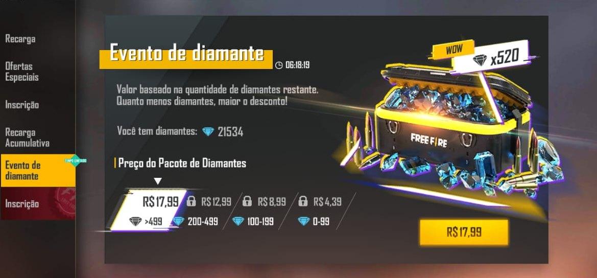 Free Fire: 25 Diamantes [Recarga] Quase de Graça! Zero3Games