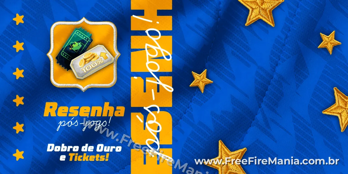 Banner oficial do evento Resenha p&oacute;s-jogo! no Free Fire