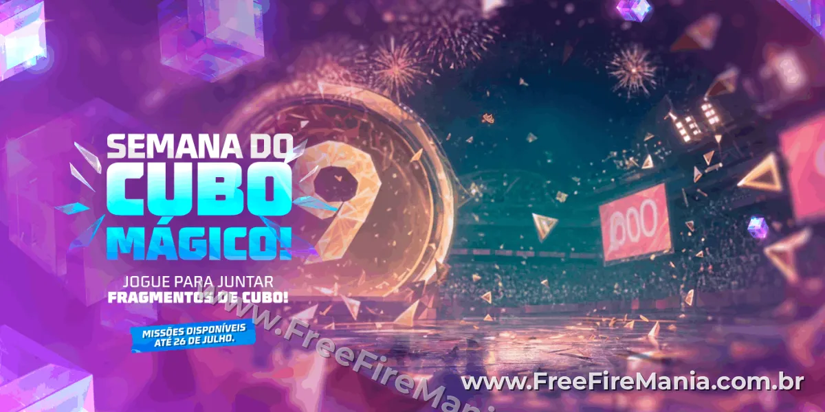 Banner oficial do evento Semana de Cubo M&aacute;gico! no Free Fire