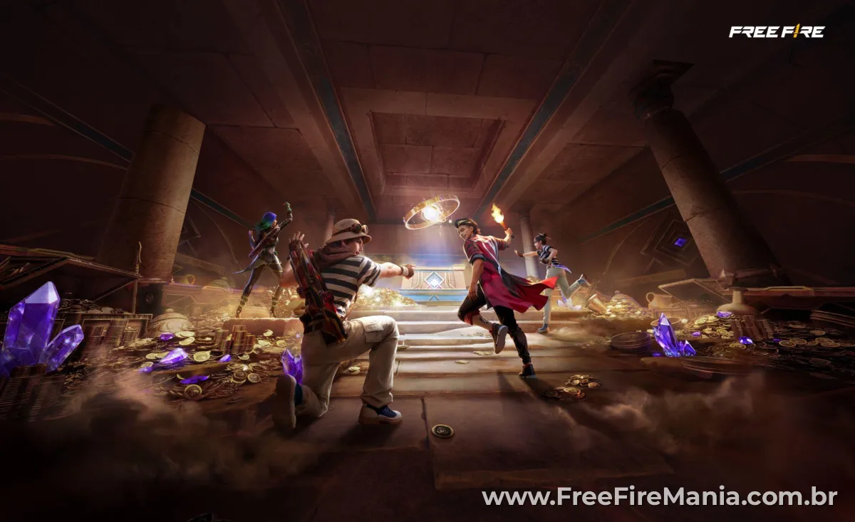 Tesouro Perdido distribui recompensas grátis no Free Fire