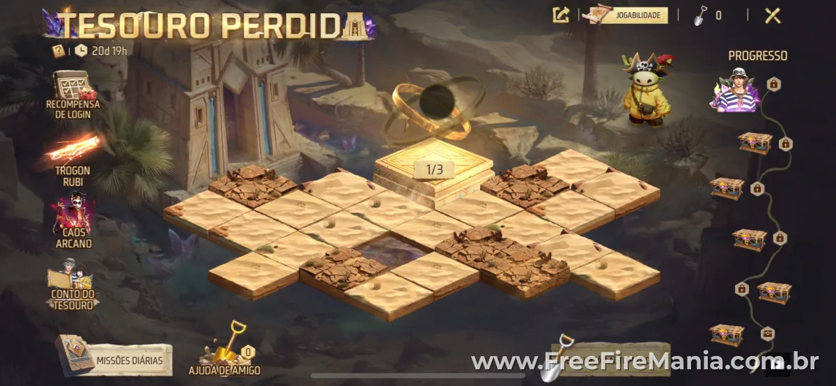 Evento Tesouro Perdido no Free Fire