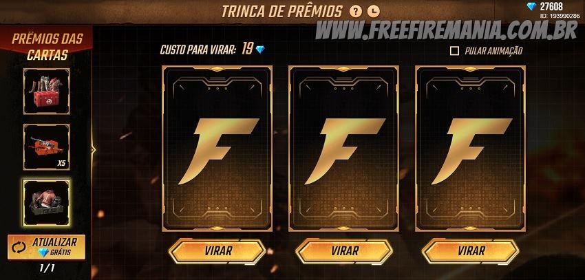 Trinca de Prêmios Free Fire