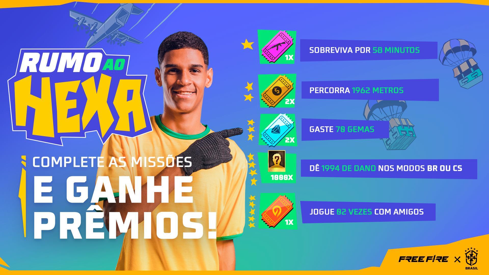 Free Fire: jogos do Brasil na Copa do Mundo dão prêmios grátis dentro do  jogo