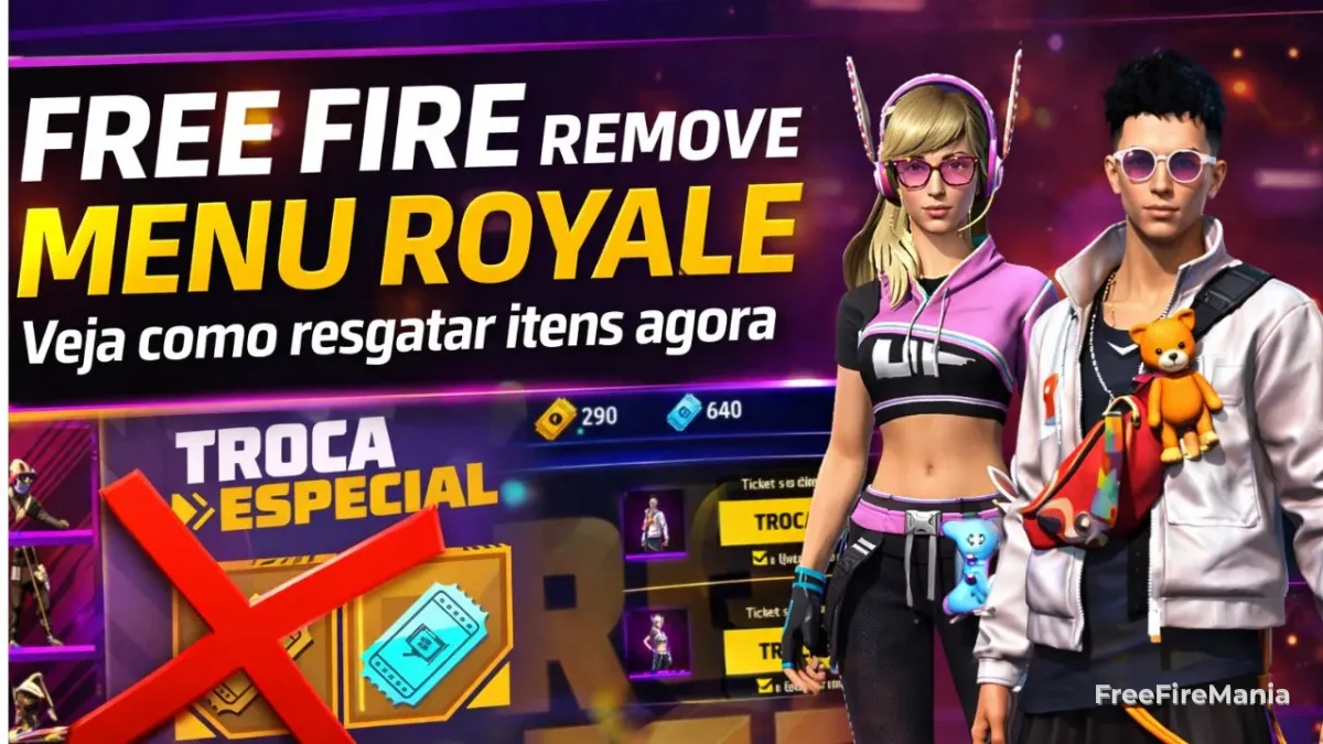 Sistema de troca especial substituindo o Ouro Royale no Free Fire Brasil