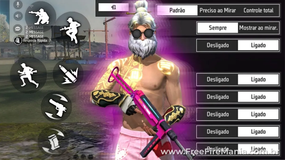 Configuração de sensibilidade no Free Fire atual para experiência mais próxima do original