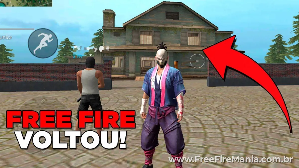 Interface antiga do Free Fire em 2018 mostrando lobby cl&aacute;ssico