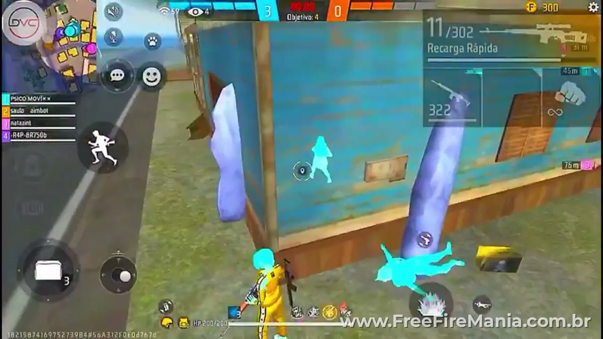 Bug do gelo no Free Fire antigo atravessando paredes e objetos