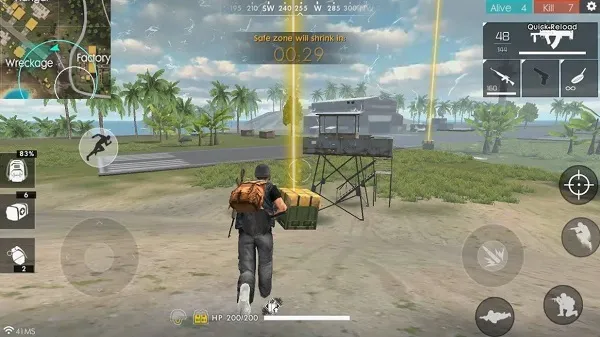 Free Fire 2018 APK: tela de gameplay da vers&atilde;o antiga do jogo que circula em sites n&atilde;o oficiais