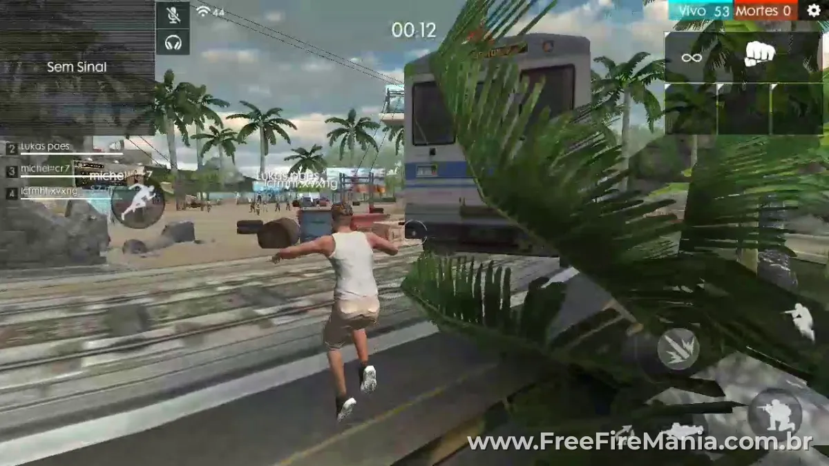 Lobby do Free Fire em 2018 com trenzinho e visual simples