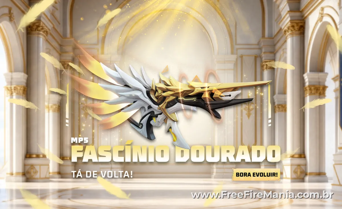 MP5 - Fasc&iacute;nio Dourado Bazar do Drop Free Fire