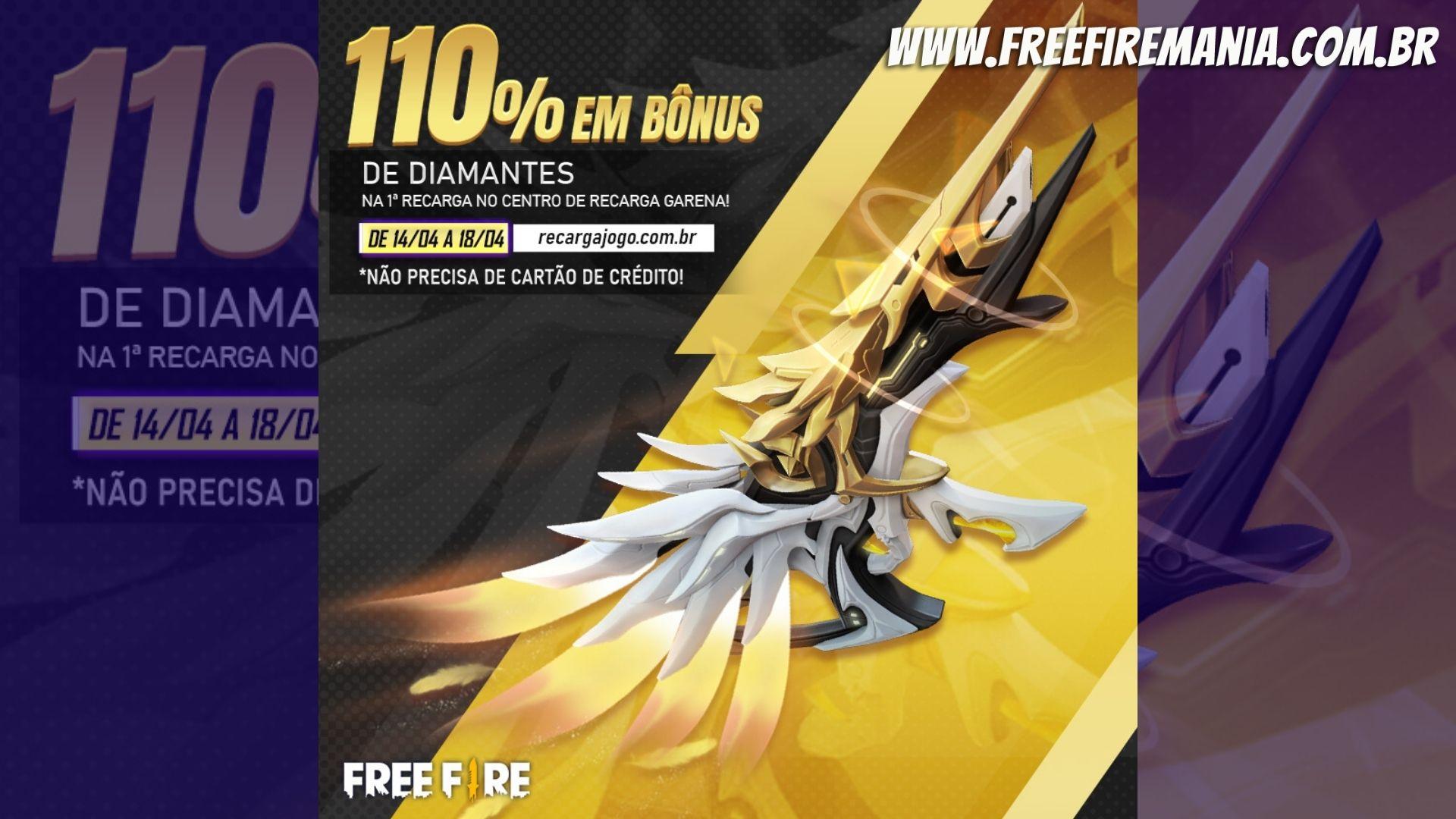 COMO RECARREGAR DIAMANTE NO FREE FIRE - GANHAR BÔNUS 110% NO