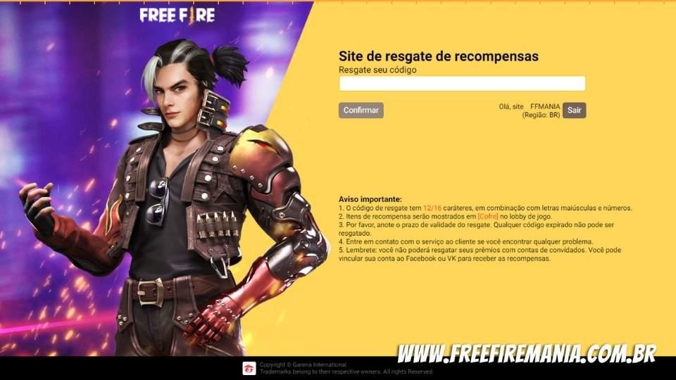 Redención de CODIGUIN FF válida en el sitio web oficial de Garena