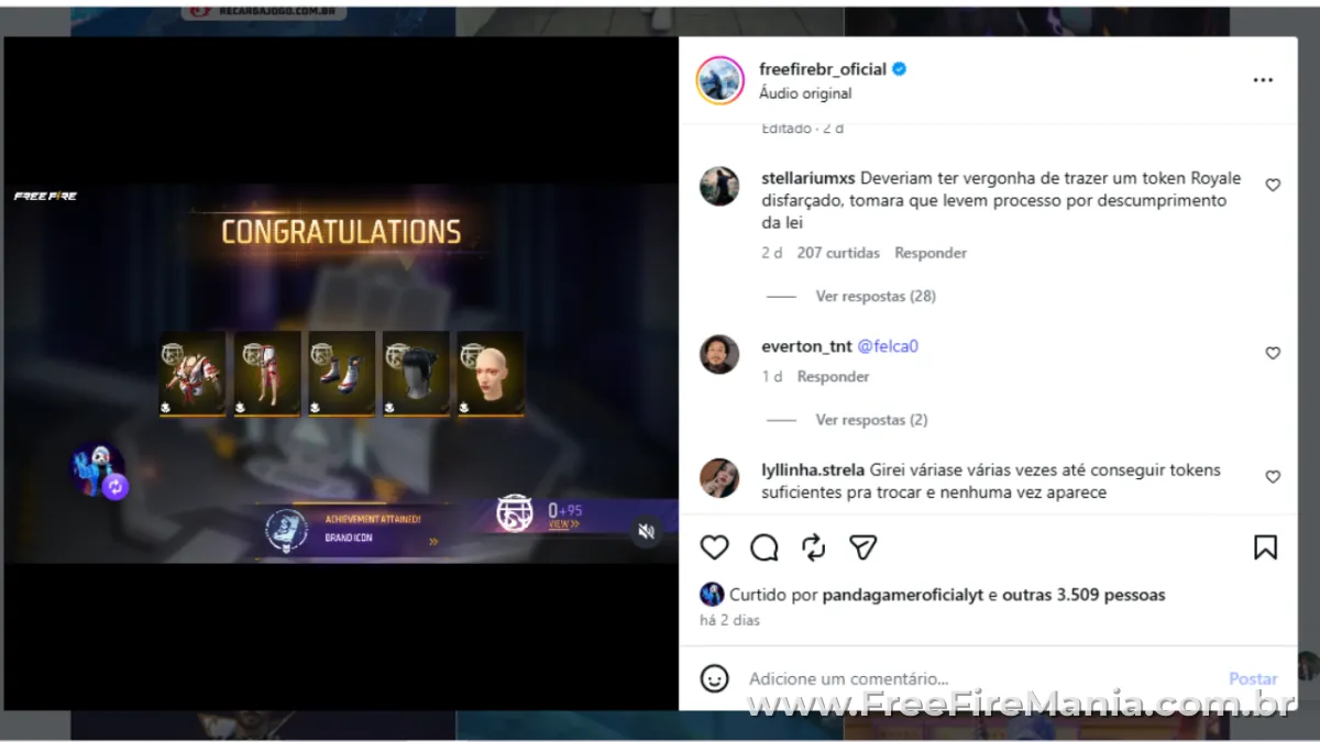 Jogadores do Free Fire reclamam das novas roletas após Lei Felca