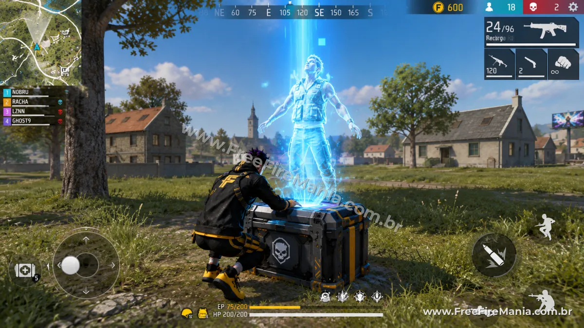 Nova mec&acirc;nica de reviver aliados pela caixa de loot no Free Fire OB54