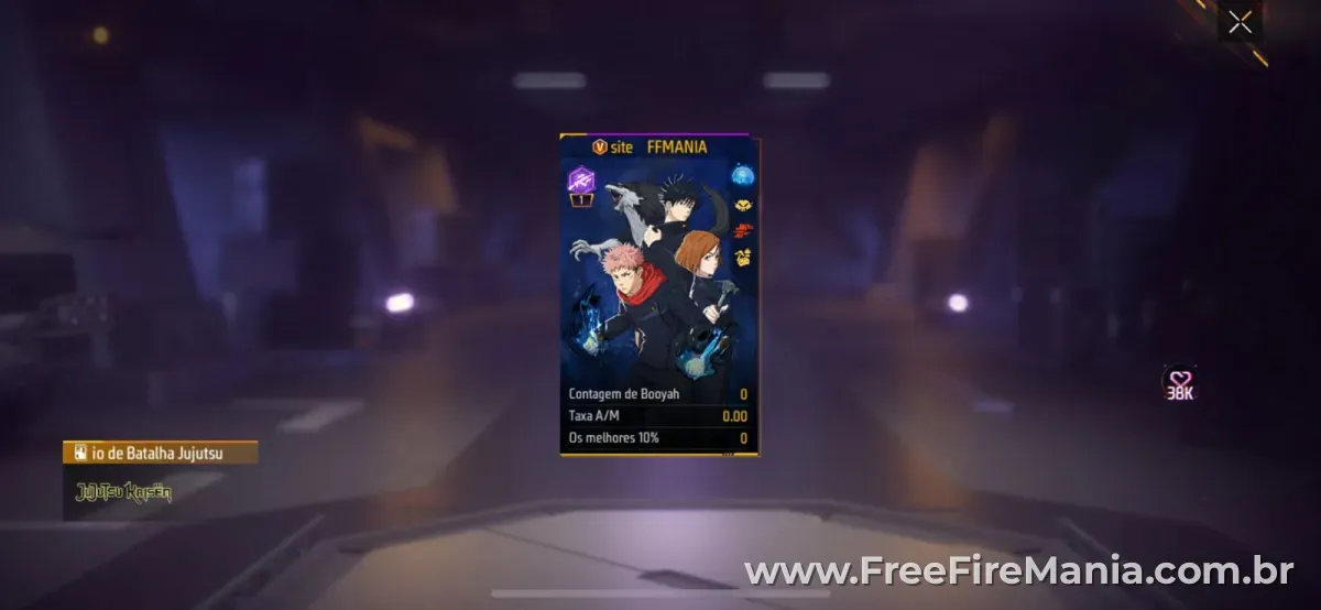 Bio de Batalha Jujutsu Kaisen no Free Fire