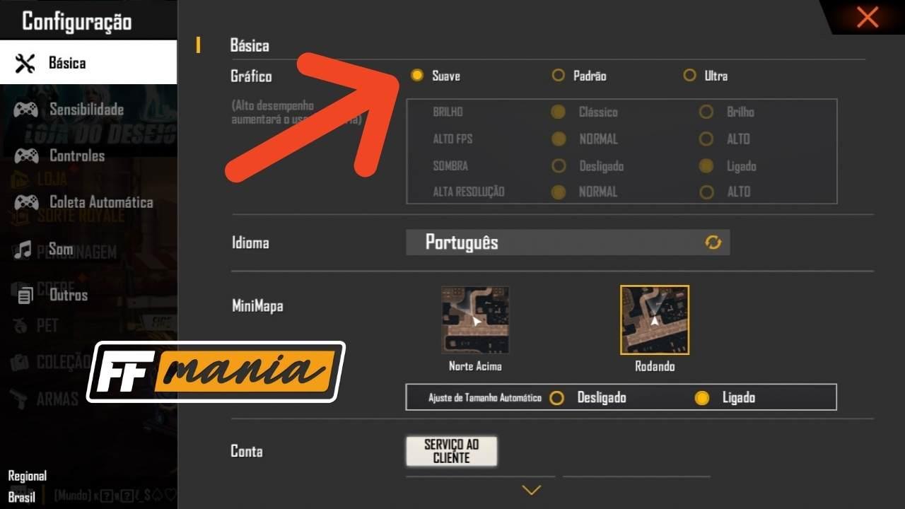 Gráfico Suave no Free Fire