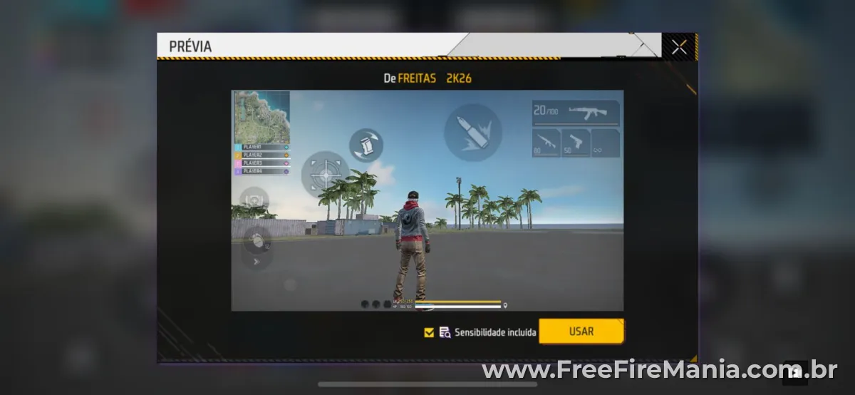 HUD e Sensibilidade do Freitas no Free Fire