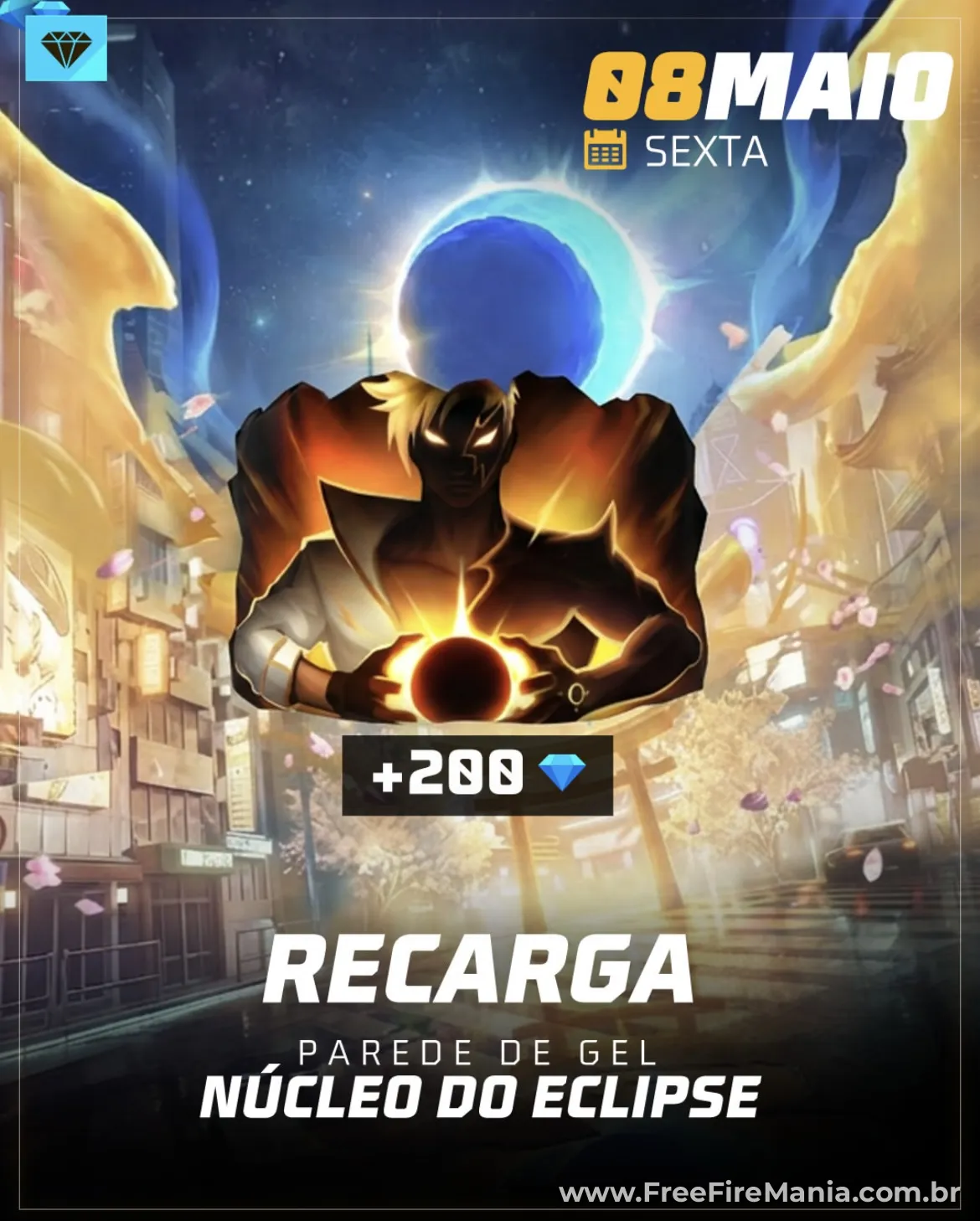 Parede de Gelo N&uacute;cleo do Eclipse no Tesouro da Equipe Free Fire - 8 de maio de 2026