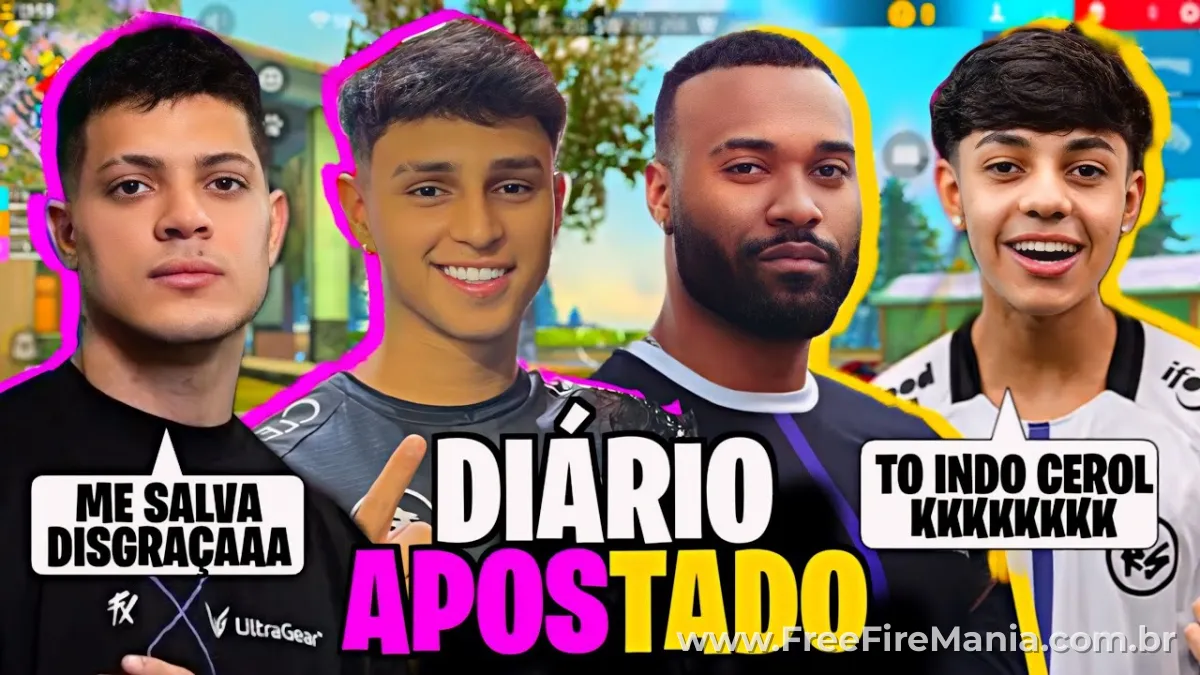 Influenciadores ajudaram a disseminar a prática de diário apostado no Free Fire