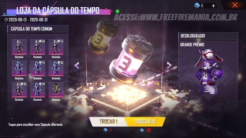 Loja da Capsula do Tempo Free Fire