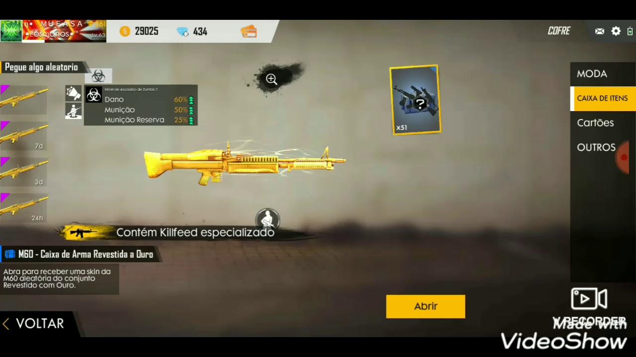 Golden M60 returns to Free Fire after 5 years