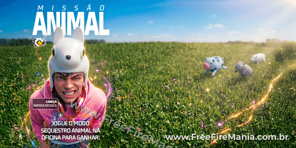 Banner oficial do evento Miss&atilde;o Animal no Free Fire