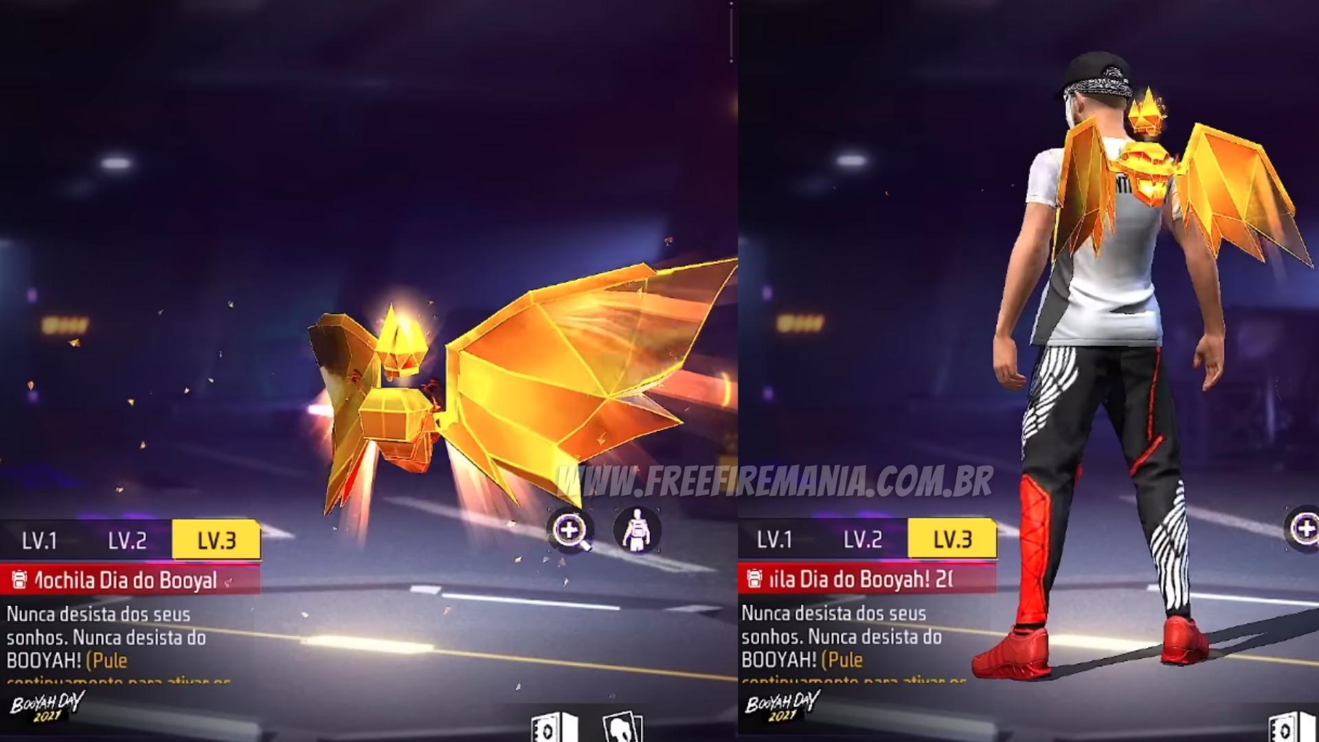 Free Fire: recarga de diamantes traz Mochila Dia do Booyah 2021, free fire