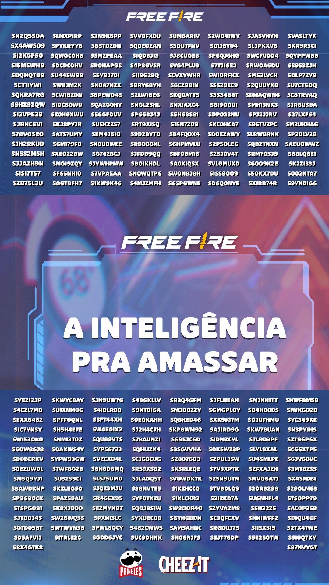 CODIGUIN FF: novos códigos Free Fire da parceria Pringles nesta quinta (30)