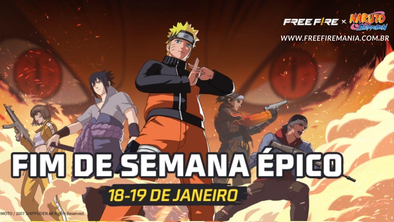 Parceria Free Fire e Naruto terá seu pico no fim de semana de 18 a 19 de janeiro