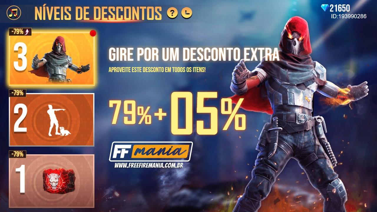 Níveis de Desconto Free Fire