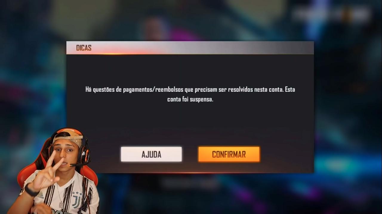 Nobru teve conta banida no Free Fire