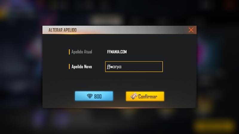 Modificador com letras personalizadas para Nicks e Nomes de Free Fire