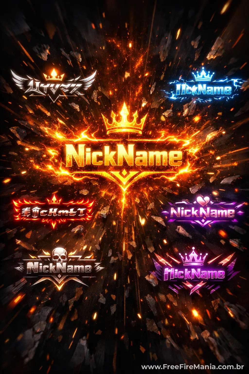 Gerador de nomes para Free Fire com símbolos e letras estilizadas