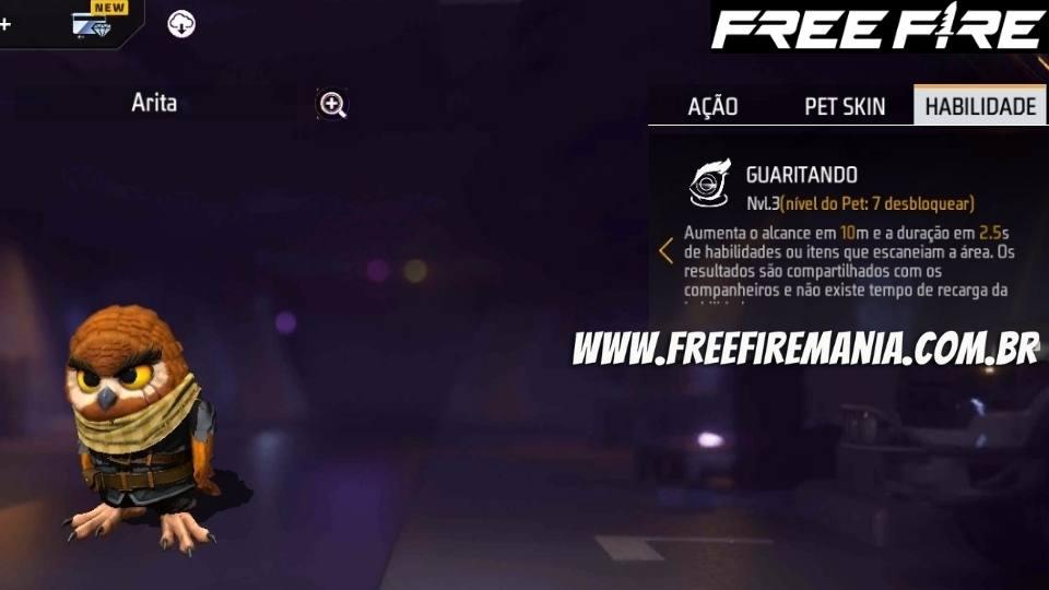 Free Fire: novo pet, Arita, chega sábado ao game, free fire