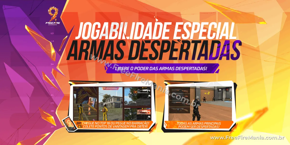 Sistema de Armas Despertadas da atualiza&ccedil;&atilde;o OB54 do Free Fire