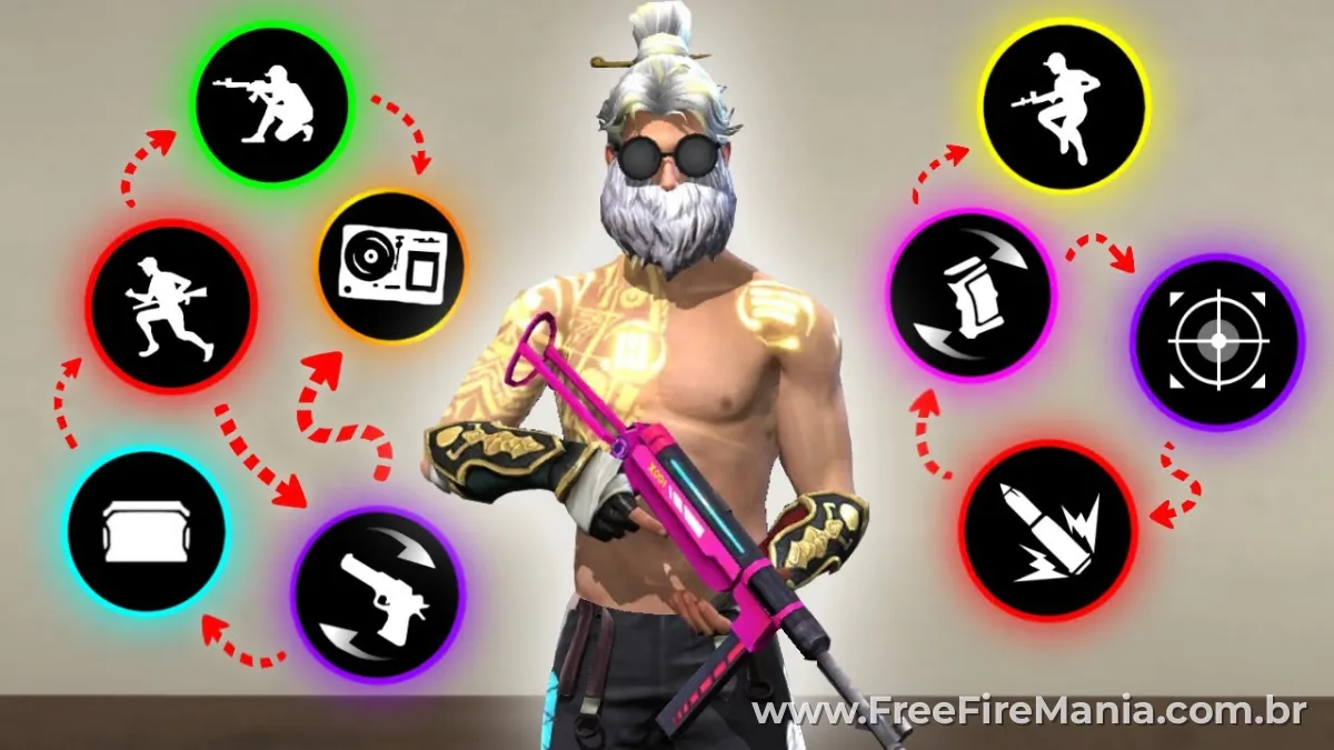 HUD personalizado Free Fire configuração de botões na tela