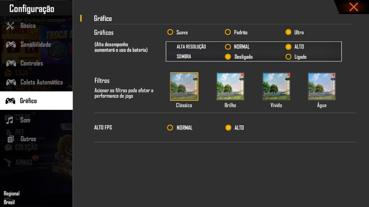 novos gráficos Free Fire
