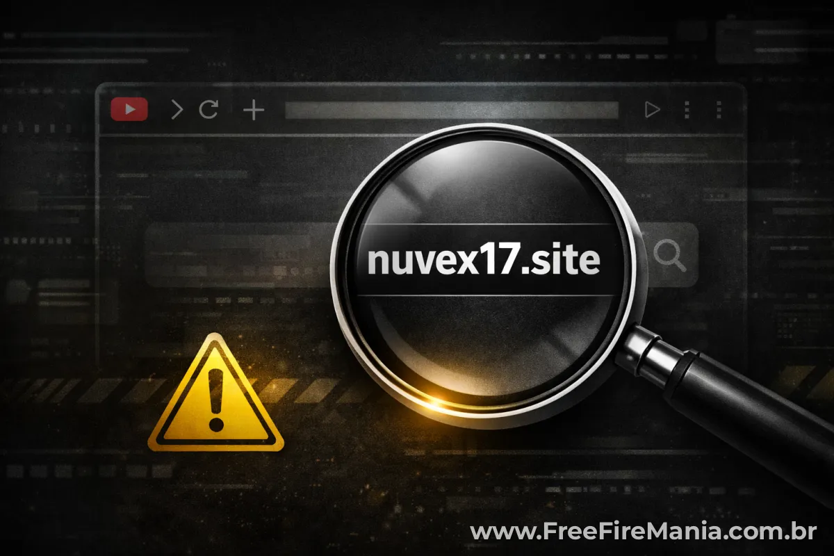 Alerta de site falso nuvex17.site Free Fire codiguin infinito Ryomen Sukuna