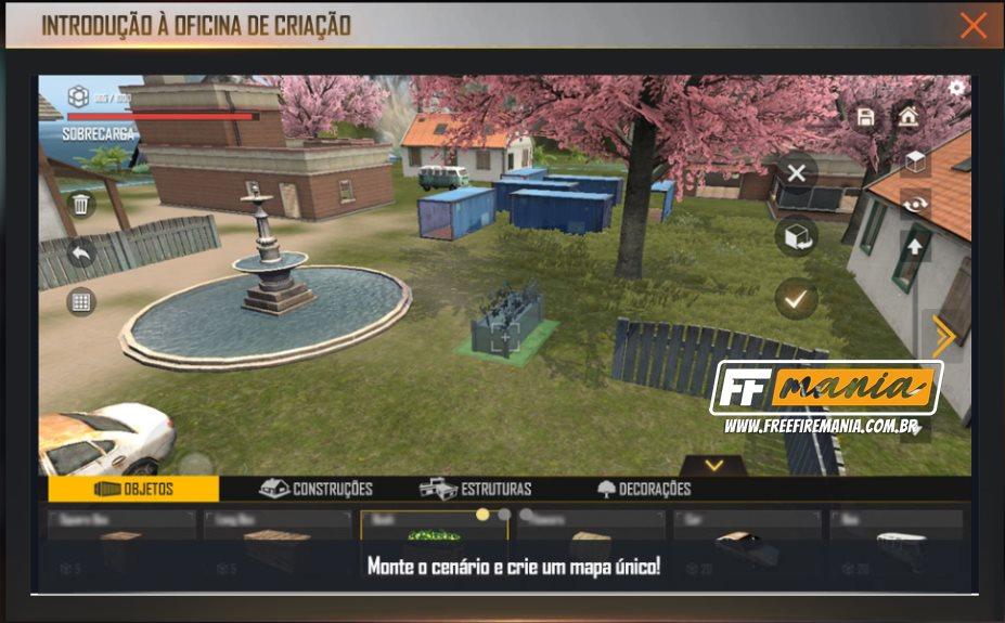 oficina de criação Free Fire