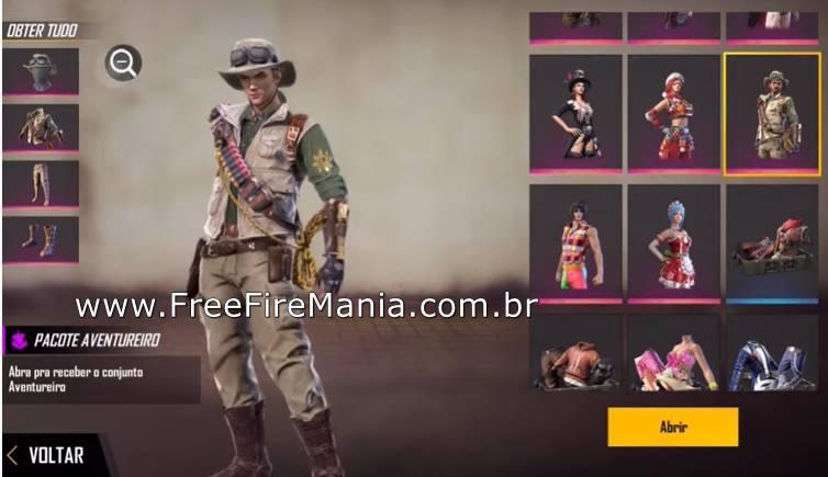 Caça aos Prêmios no Free Fire com o Pacote Aventureiro | Free Fire Mania