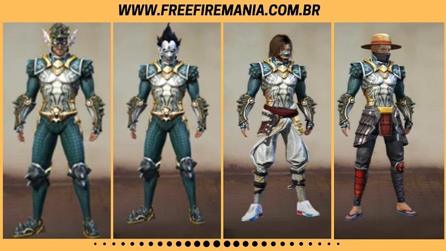 Combinação de Roupas Dragão Marinho Free Fire