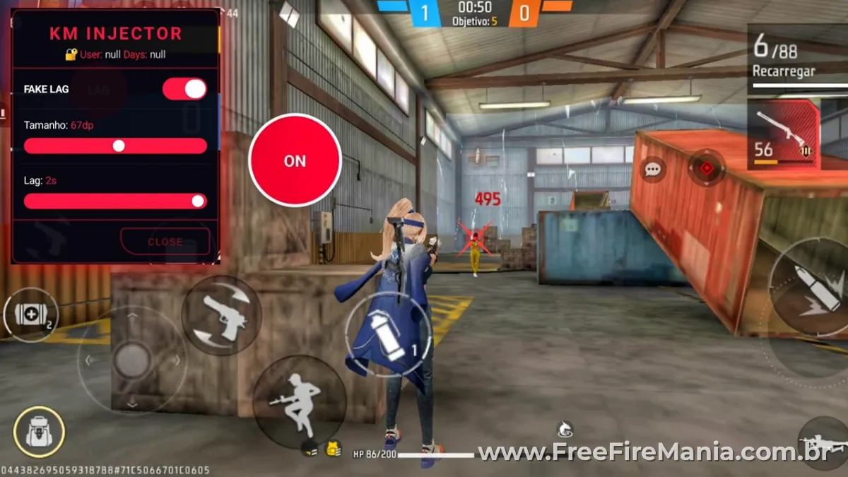 Uso do Painel no Free Fire