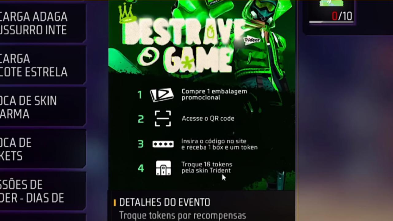 Parceria Free Fire e Trident disponibiliza skin grátis para os jogadores