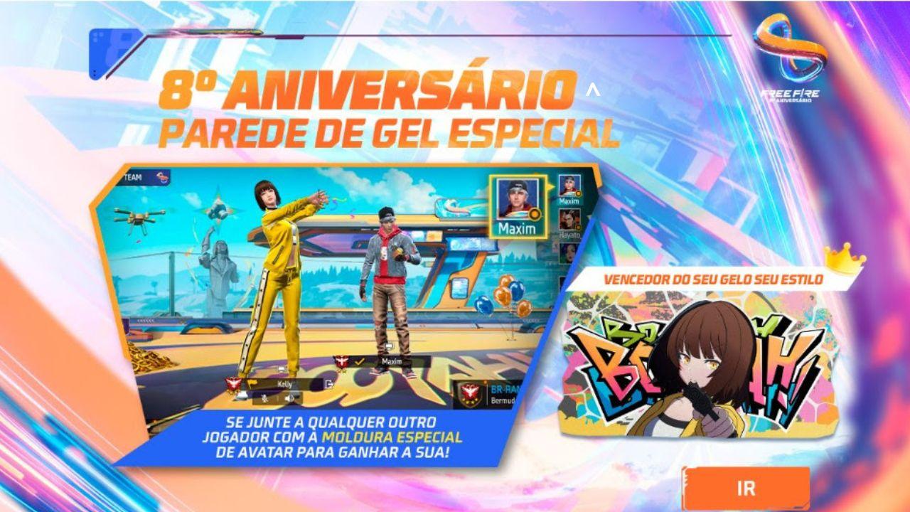 Parede de Gel exclusiva do aniversário Free Fire